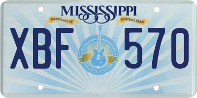 MS license plate XBF570