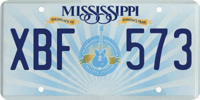 MS license plate XBF573