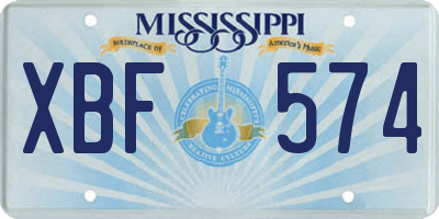 MS license plate XBF574
