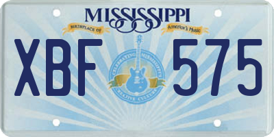 MS license plate XBF575