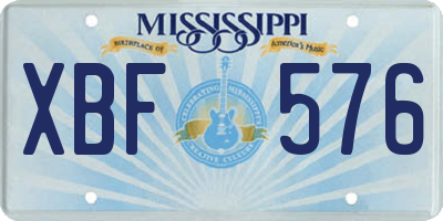 MS license plate XBF576