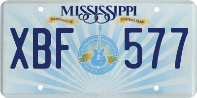 MS license plate XBF577