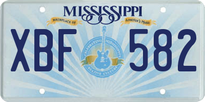MS license plate XBF582