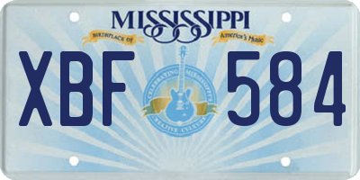 MS license plate XBF584