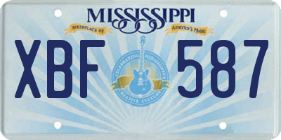MS license plate XBF587