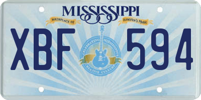 MS license plate XBF594