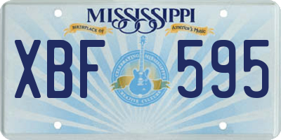 MS license plate XBF595