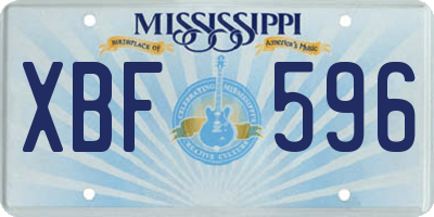 MS license plate XBF596