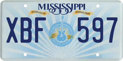 MS license plate XBF597