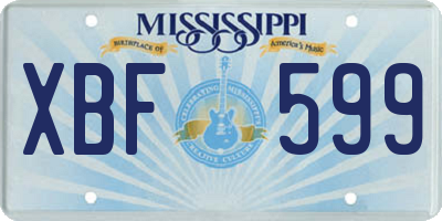 MS license plate XBF599