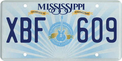 MS license plate XBF609