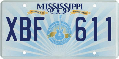 MS license plate XBF611