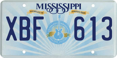 MS license plate XBF613
