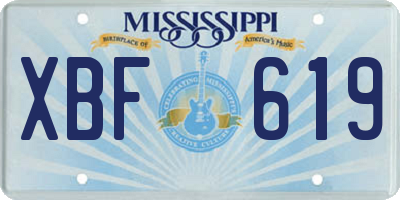 MS license plate XBF619