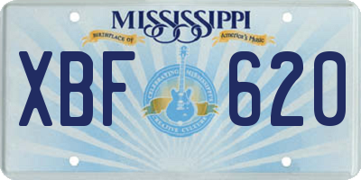 MS license plate XBF620