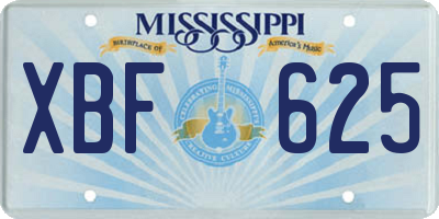 MS license plate XBF625