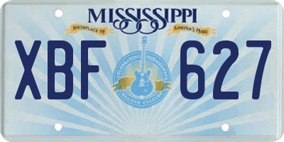 MS license plate XBF627