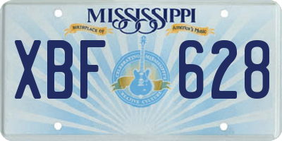 MS license plate XBF628