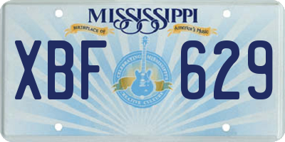 MS license plate XBF629
