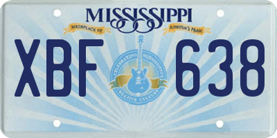MS license plate XBF638