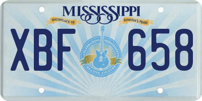 MS license plate XBF658