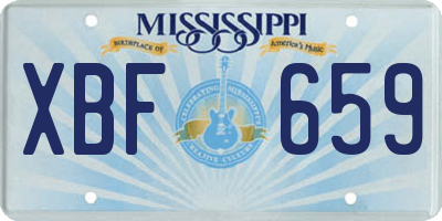 MS license plate XBF659