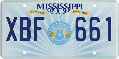 MS license plate XBF661