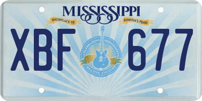 MS license plate XBF677