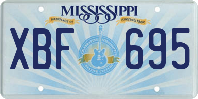 MS license plate XBF695