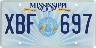 MS license plate XBF697