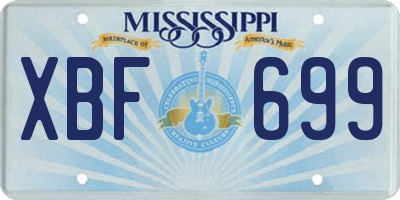 MS license plate XBF699