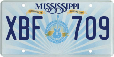 MS license plate XBF709