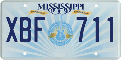 MS license plate XBF711