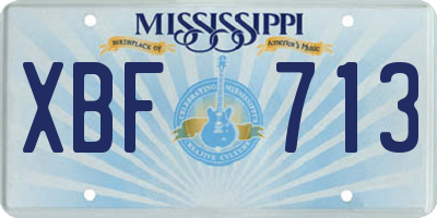 MS license plate XBF713