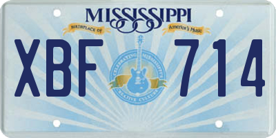 MS license plate XBF714