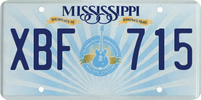 MS license plate XBF715
