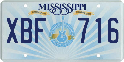 MS license plate XBF716
