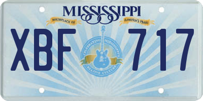 MS license plate XBF717