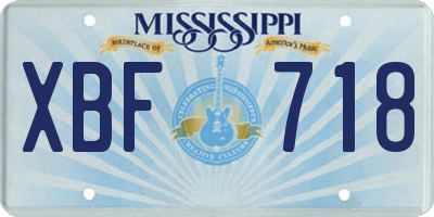 MS license plate XBF718