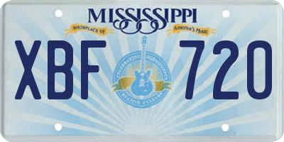 MS license plate XBF720