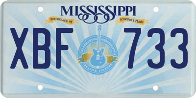 MS license plate XBF733