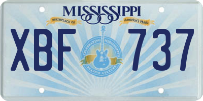 MS license plate XBF737