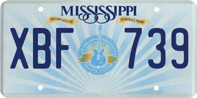 MS license plate XBF739