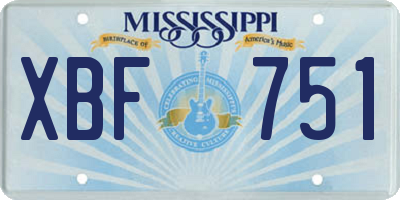 MS license plate XBF751