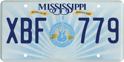 MS license plate XBF779