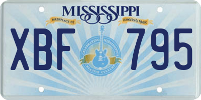 MS license plate XBF795