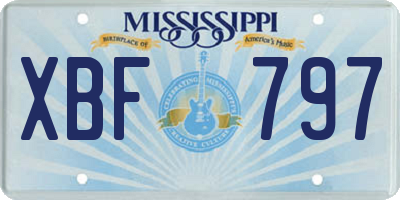 MS license plate XBF797