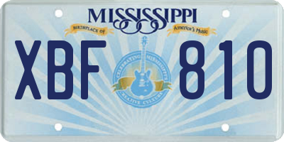 MS license plate XBF810