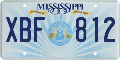 MS license plate XBF812
