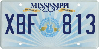MS license plate XBF813